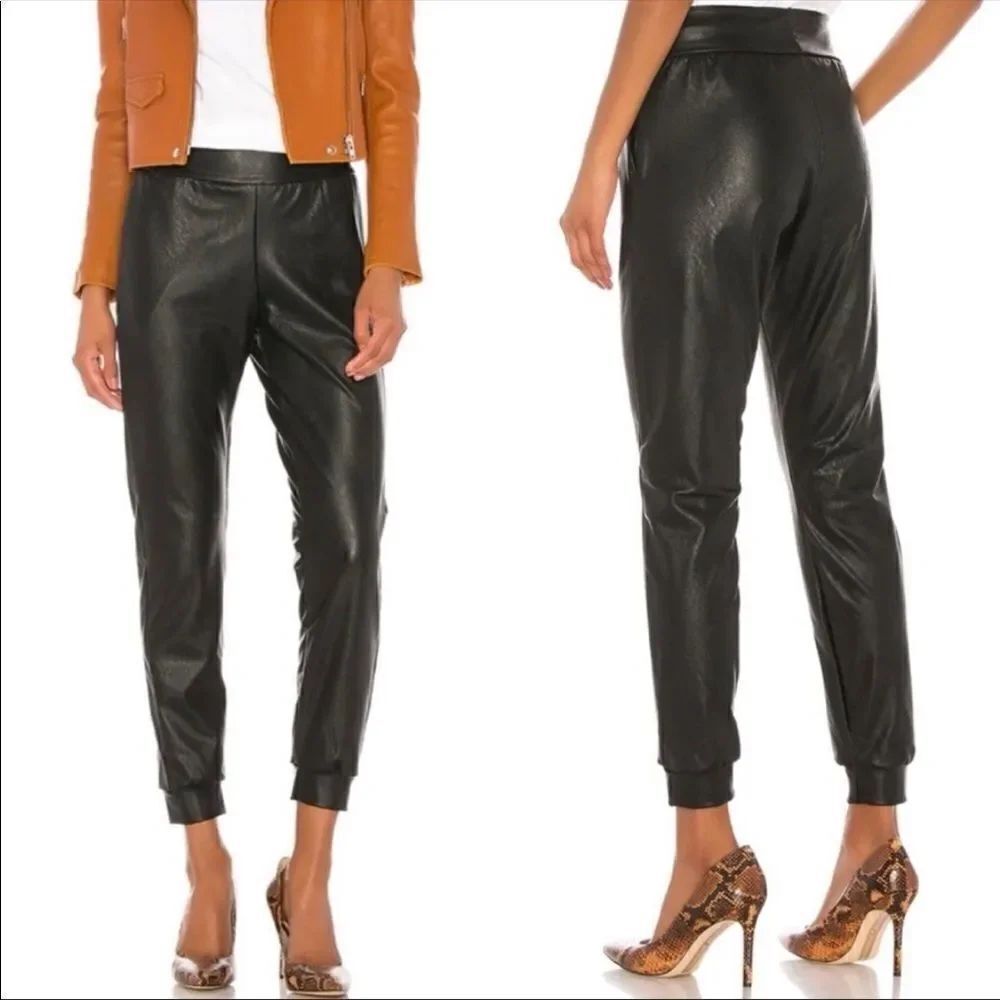Commando Faux Leather Joggers Medium Black